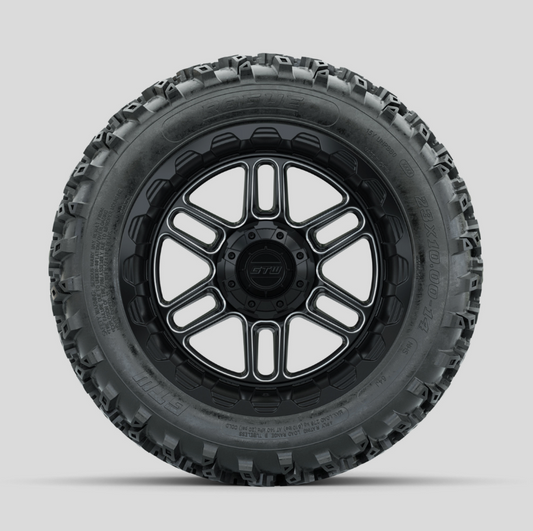 GTW Titan Machined/Black 14 in Wheels with 23x10.00-14 Rogue All Terrain Tires – Full Set