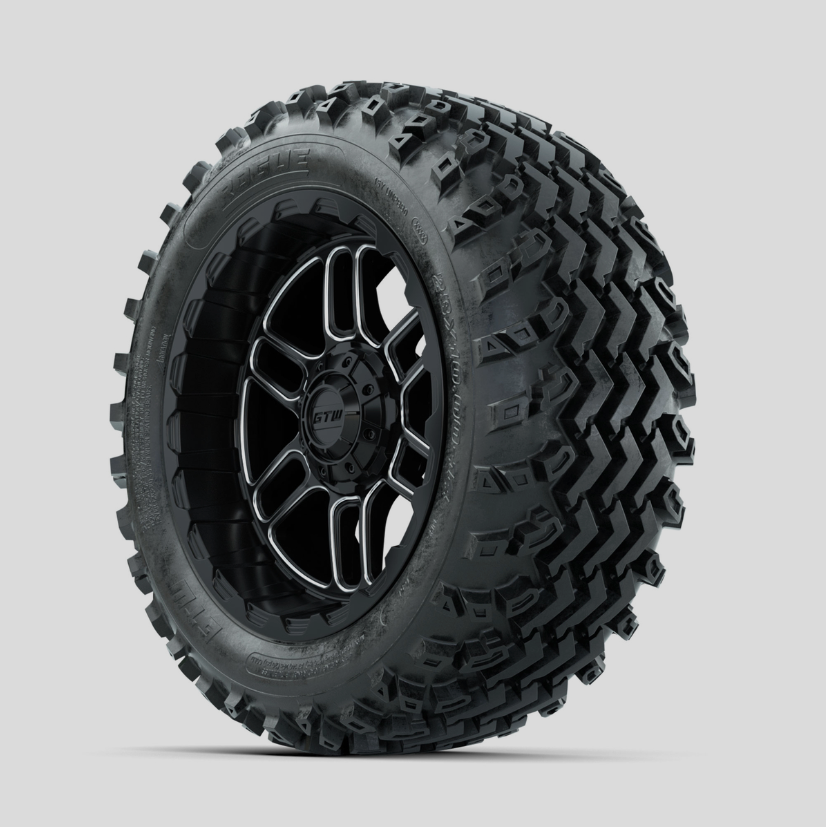 GTW Titan Machined/Black 14 in Wheels with 23x10.00-14 Rogue All Terrain Tires  Full Set