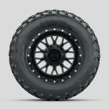 GTW Helix Machined/Black 12 in Wheels with 23x10.00-12 Rogue All Terrain Tires  Full Set