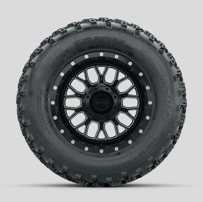 GTW Helix Machined/Black 12 in Wheels with 23x10.00-12 Rogue All Terrain Tires – Full Set