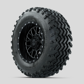 GTW Helix Machined/Black 12 in Wheels with 23x10.00-12 Rogue All Terrain Tires  Full Set