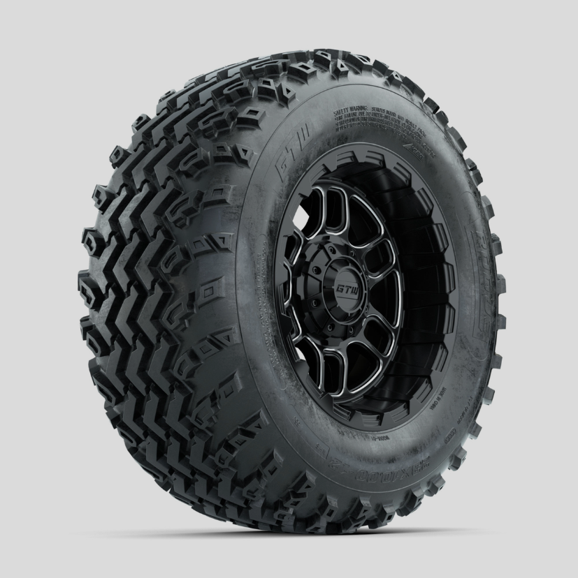 GTW Titan Machined/Black 12 in Wheels with 23x10.00-12 Rogue All Terrain Tires – Full Set