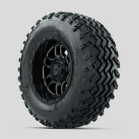 GTW Titan Machined/Black 12 in Wheels with 23x10.00-12 Rogue All Terrain Tires  Full Set