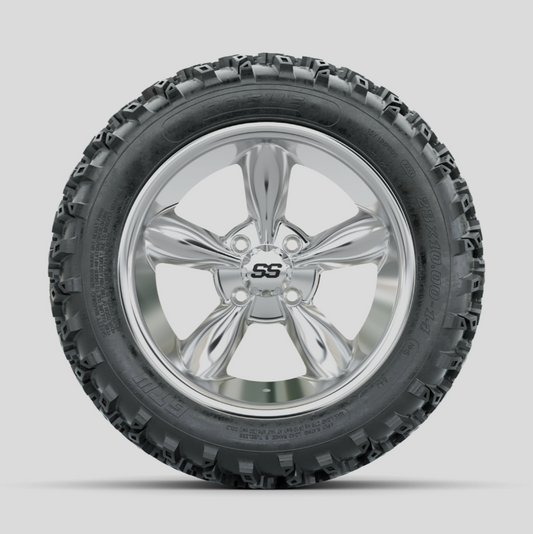 GTW Godfather Matte Grey 14 in Wheels with 23x10.00-14 Rogue All Terrain Tires – Full Set