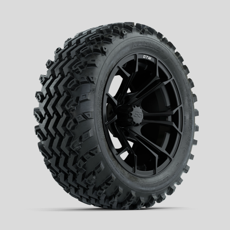 GTW Spyder Matte Black 14 in Wheels with 23x10.00-14 Rogue All Terrain Tires – Full Set