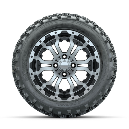 GTW Omega Machined/Black 14 in Wheels with 23x10.00-14 Rogue All Terrain Tires – Full Set