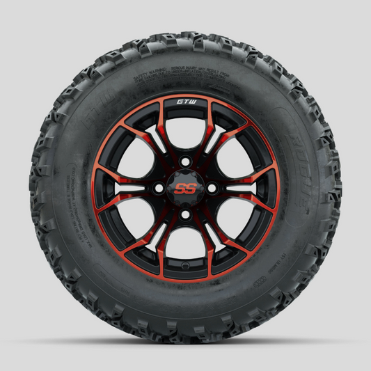 GTW Spyder Red/Black 12 in Wheels with 23x10.00-12 Rogue All Terrain Tires – Full Set