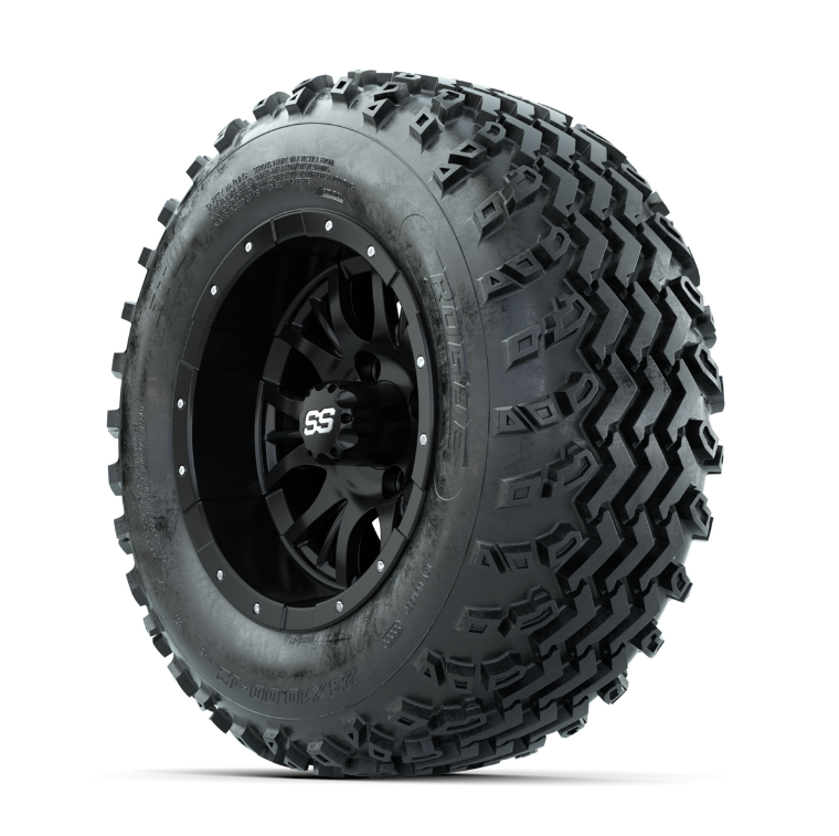 GTW Diesel Matte Black 12 in Wheels with 23x10.00-12 Rogue All Terrain Tires – Full Set