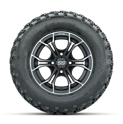 GTW Spyder Machined/Grey 12 in Wheels with 23x10.00-12 Rogue All Terrain Tires  Full Set