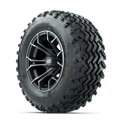 GTW Spyder Machined/Grey 12 in Wheels with 23x10.00-12 Rogue All Terrain Tires  Full Set