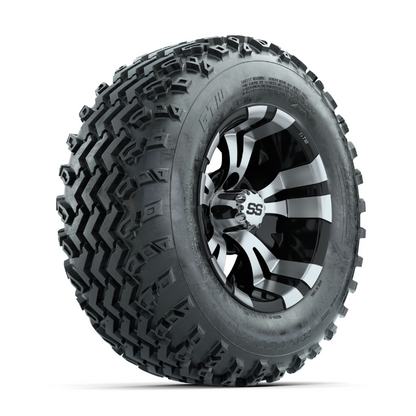 GTW Vampire Machined/Black 12 in Wheels with 23x10.00-12 Rogue All Terrain Tires – Full Set