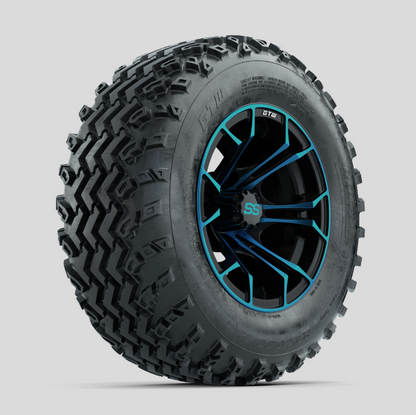 GTW Spyder Blue/Black 12 in Wheels with 23x10.00-12 Rogue All Terrain Tires  Full Set