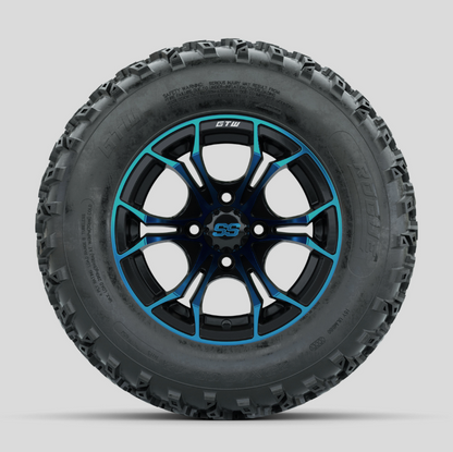 GTW Spyder Blue/Black 12 in Wheels with 23x10.00-12 Rogue All Terrain Tires  Full Set