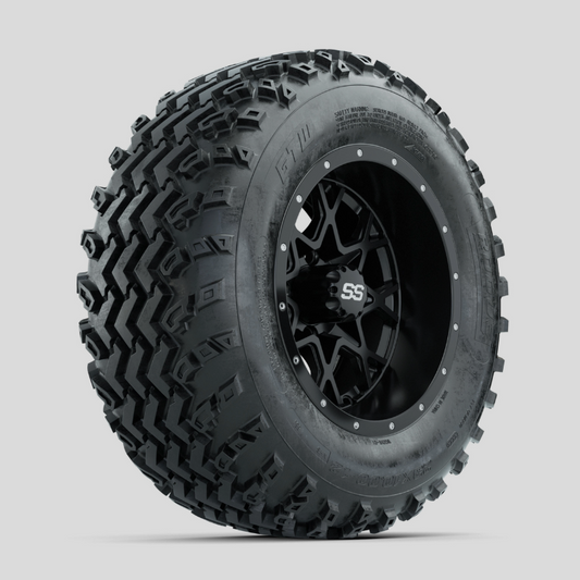 GTW Vortex Matte Black 12 in Wheels with 23x10.00-12 Rogue All Terrain Tires – Full Set