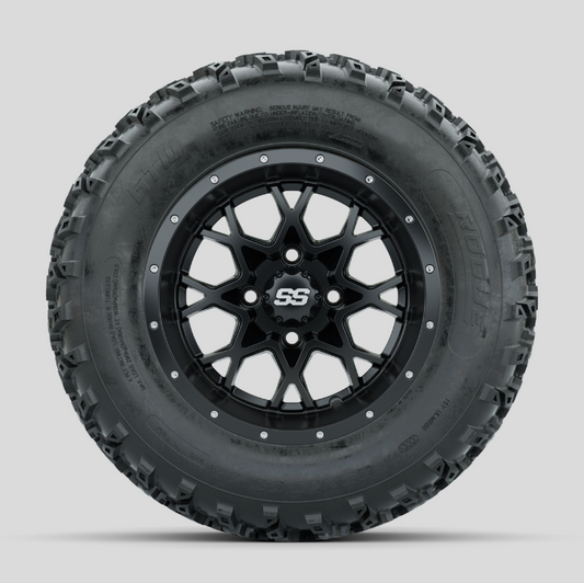 GTW Vortex Matte Black 12 in Wheels with 23x10.00-12 Rogue All Terrain Tires – Full Set