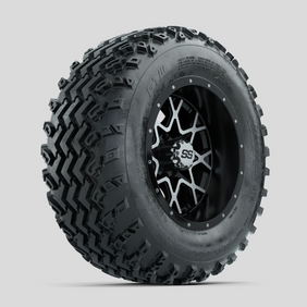 GTW Vortex Machined/Matte Black 12 in Wheels with 23x10.00-12 Rogue All Terrain Tires  Full Set