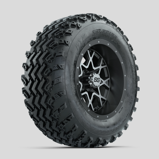 GTW Vortex Machined/Matte Grey 12 in Wheels with 23x10.00-12 Rogue All Terrain Tires – Full Set