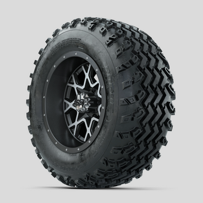 GTW Vortex Machined/Matte Grey 12 in Wheels with 23x10.00-12 Rogue All Terrain Tires – Full Set