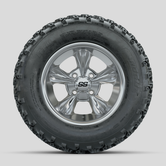 GTW Godfather Chrome 12 in Wheels with 23x10.00-12 Rogue All Terrain Tires – Full Set