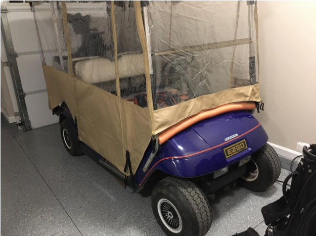 RHOX Deluxe Vinyl 4-Sided Golf Cart Enclosure - Tan