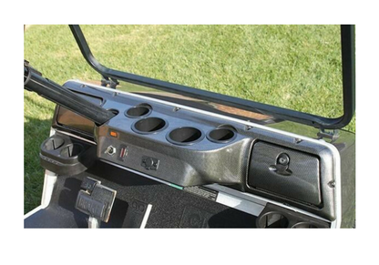 Custom Dash for Club Car DS with 4 Drink Holders and locking Glove Boxes in Woodgrain