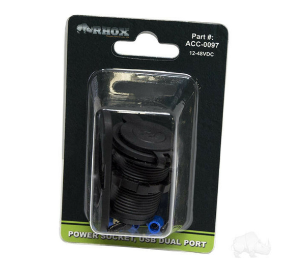 RHOX Golf Cart 12V Phone/USB Charger Accessory