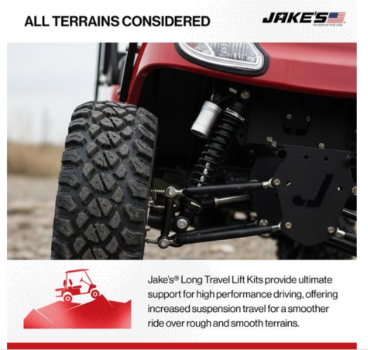 JAKES LONG ARM TRAVEL LIFT KIT FOR GAS YAMAHA DRIVE2 2017-UP WITH UPDATED EXTERNAL RESERVOIR SHOCKS