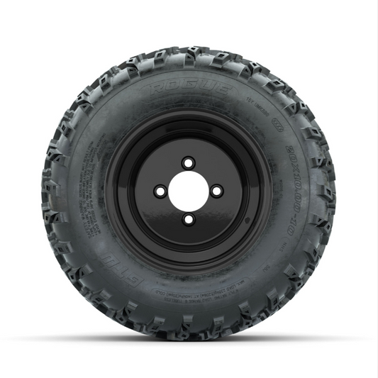 GTW Steel Black 10 in Wheels with 20x10.00-10 Rogue All Terrain Tires – Full Set