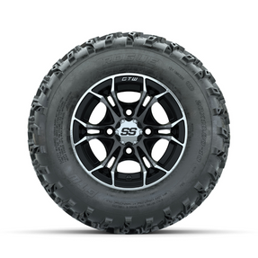 GTW Spyder Machined/Black 10 in Wheels with 20x10.00-10 Rogue All Terrain Tires  Full Set