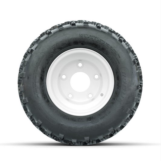 GTW Steel White Centered 5-Hole 8 in Wheels with 18x9.50-8 Rogue All Terrain Tires – Full Set