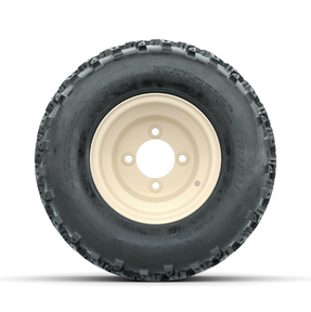 GTW Steel Yamaha Ivory Centered 8 in Wheels with 18x9.50-8 Rogue All Terrain Tires  Full Set