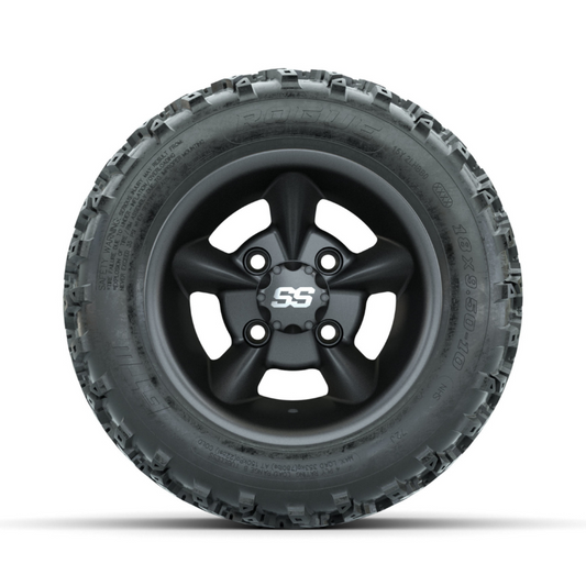 GTW Godfather Matte Grey 10 in Wheels with 18x9.50-10 Rogue All Terrain Tires – Full Set