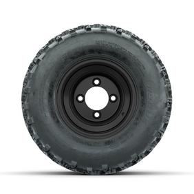 GTW Steel Matte Black 2:5 Offset 8 in Wheels with 18x9.50-8 Rogue All Terrain Tires  Full Set