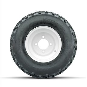 GTW Steel White 2:5 Offset 8 in Wheels with 18x9.50-8 Rogue All Terrain Tires  Full Set