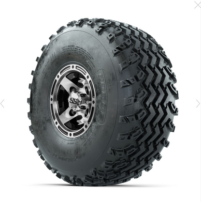 GTW Ranger Machined/Black 8 in Wheels with 22x11.00-8 Rogue All Terrain Tires – Full Set