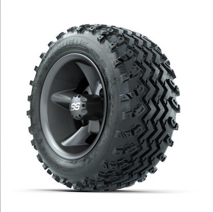 GTW Godfather Matte Grey 10 in Wheels with 18x9.50-10 Rogue All Terrain Tires  Full Set