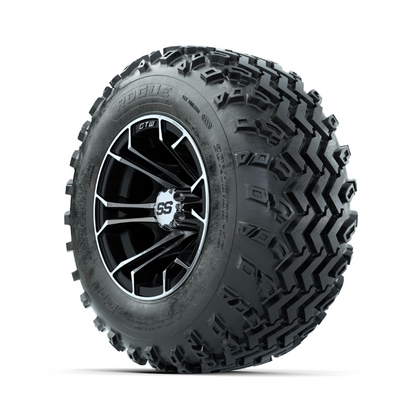 GTW Spyder Machined/Black 10 in Wheels with 20x10.00-10 Rogue All Terrain Tires – Full Set