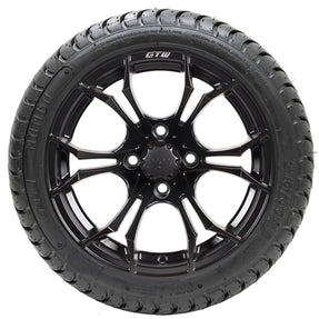12 GTW Spyder Matte Black Wheels with 18 Mamba Street Tires  Set of 4