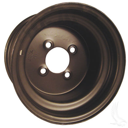 Steel, Black, 10x7 3:4 offset Standard 10" Golf Cart Wheel