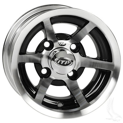 ITP SS6 6 Spoke, Machined w/Black w/ Center Cap, 10x7, 3x4 offset