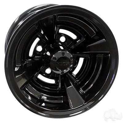 RHOX RX146, Gloss Black w/ Center Cap, 10x7 ET-27