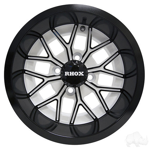 RHOX RX284, White with Gloss Black, 12x6 ET-10