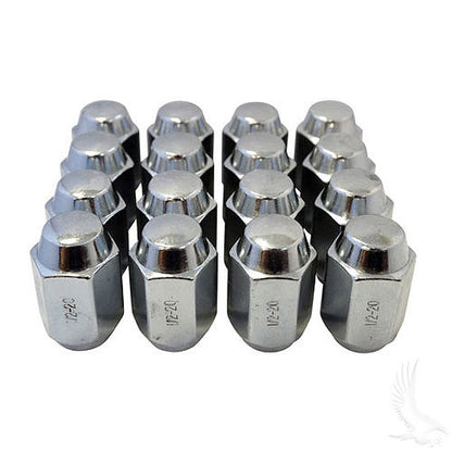 16 Pack Standard 1/2 20 Lug Nuts Chrome