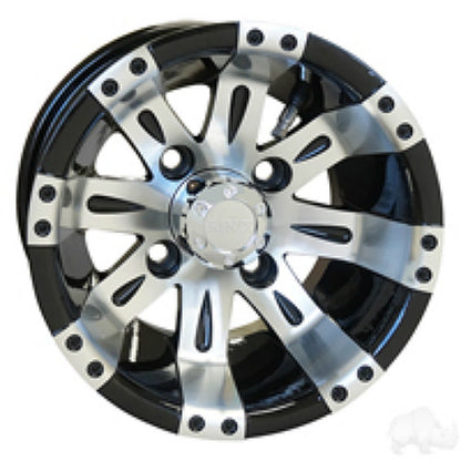 RHOX Vegas, Machined w/Black w/ Center Cap, 10x7 ET-25