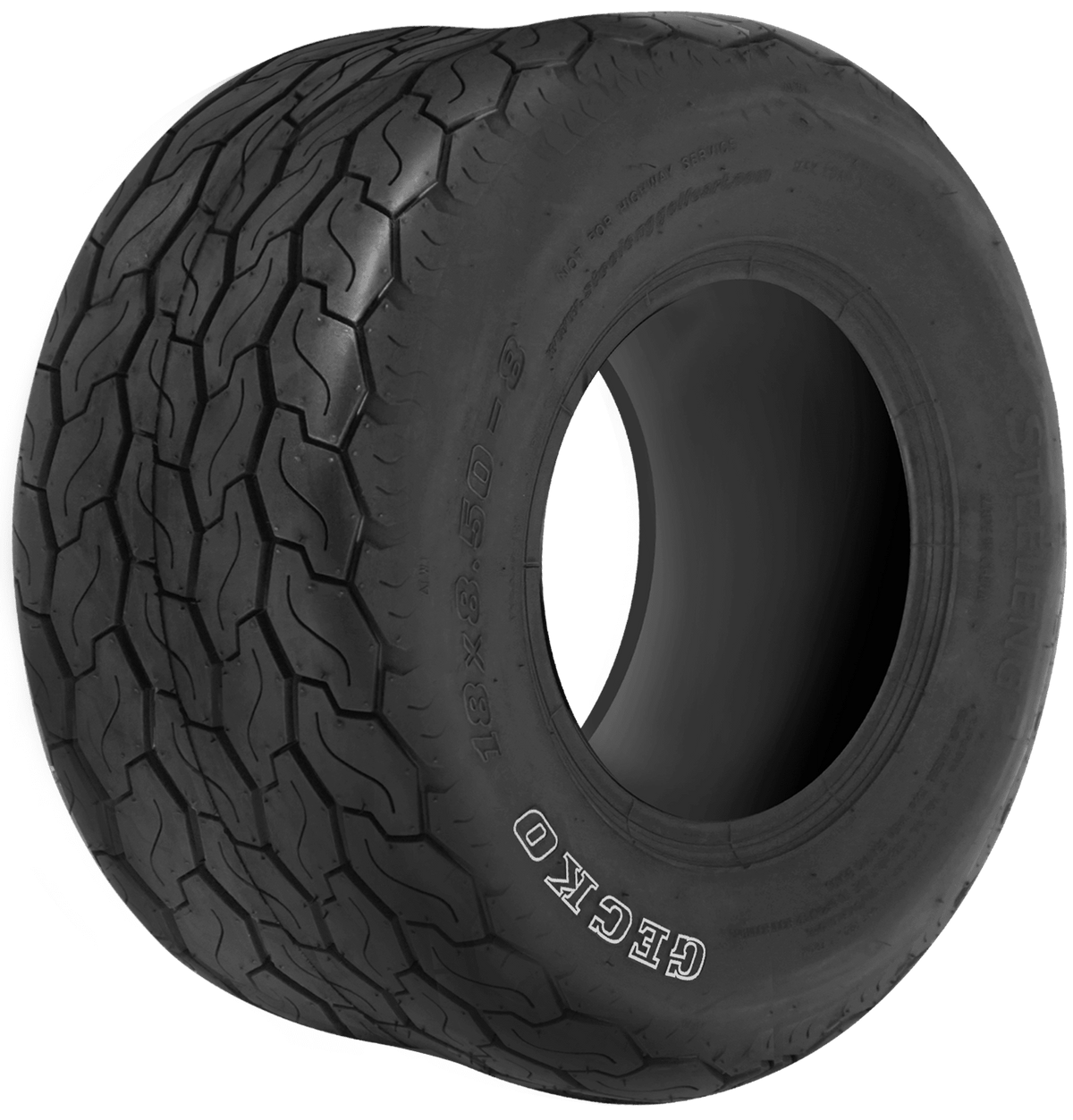 STEELENG 18″x8.5″-8″ GECKO Street Tire (White Letter Version)