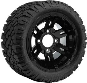 TR1004-WH1001 - SGC 10″ Bulldog Glossy Black Wheel and STINGER Hybrid AT Tire Combo