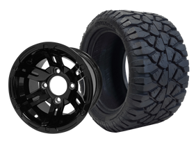 TR1004-WH1001 - SGC 10″ Bulldog Glossy Black Wheel and STINGER Hybrid AT Tire Combo