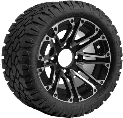 TR1004-WH1006 - SGC 10″ Lancer Machined/Black Wheel and STINGER Tire Combo
