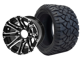 TR1004-WH1006 - SGC 10″ Lancer Machined/Black Wheel and STINGER Tire Combo