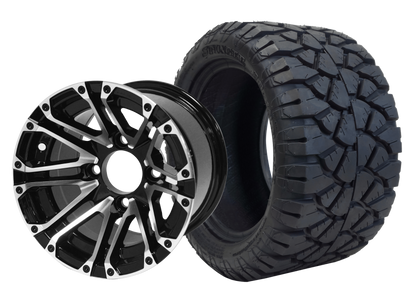 TR1004-WH1006 - SGC 10″ Lancer Machined/Black Wheel and STINGER Tire Combo